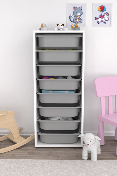 Hanah Home Armario Multiusos Blanco y Gris